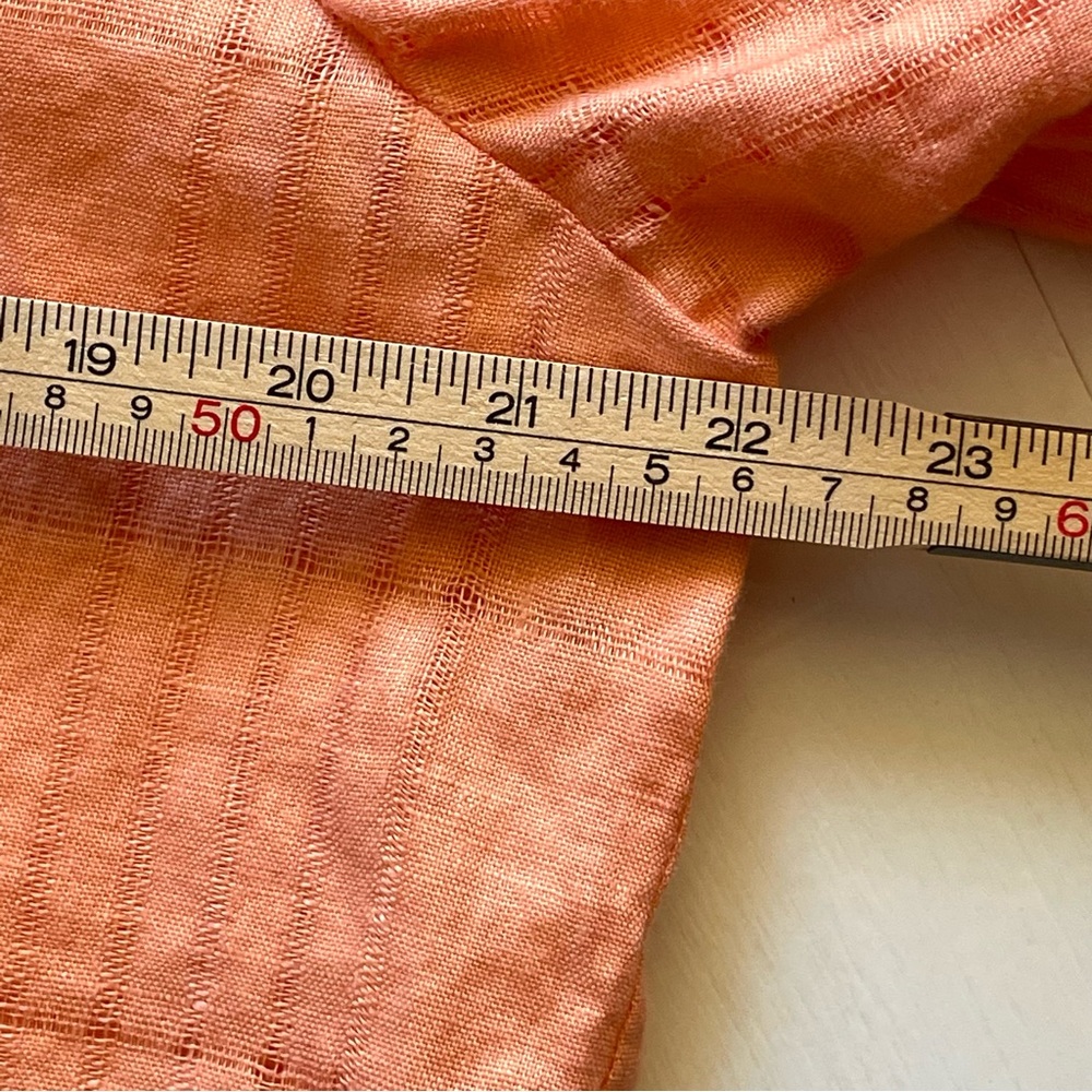 JM Collection Peach Button-Front Lightweight Blouse - Picture 8 of 12